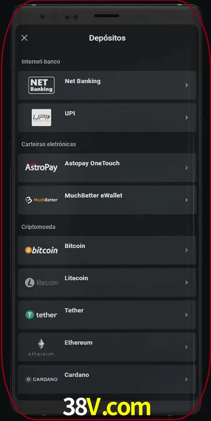 Você pode usar métodos alternativos de depósito.