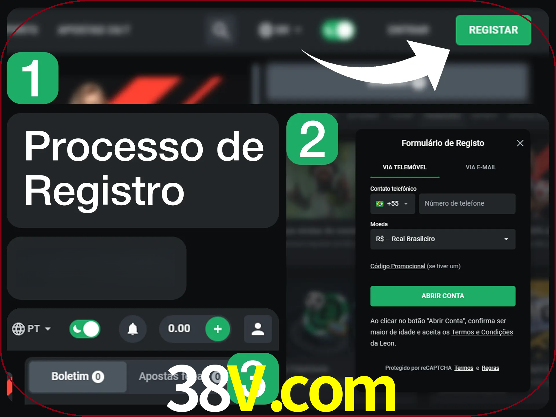 O processo de registro na LeonBet é simples.